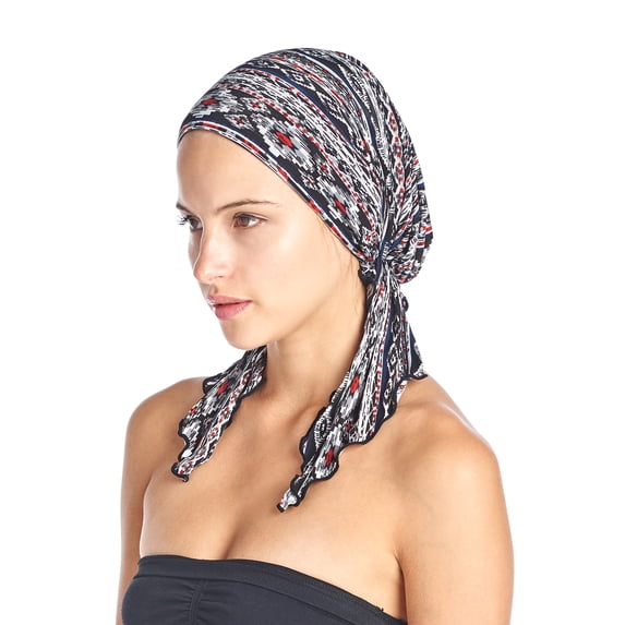 Ashford & Brooks Women's Pretied Printed Fitted Headscarf Chemo Bandana