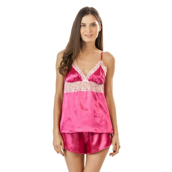 Ashford & Brooks Women's Satin Cami and Shorts Pajama Set