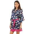 thumbnail image 1 of Ashford & Brooks Women's Satin Kimono Bridesmaid Short Robe - Silky Bathrobe with Pockets, 1 of 5