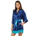 thumbnail image 1 of Ashford & Brooks Women's Satin Kimono Bridesmaid Short Robe - Silky Bathrobe with Pockets, 1 of 5