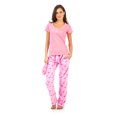 thumbnail image 1 of Ashford & Brooks Women's Short Sleeve Cotton Top Fleece Pants Pajama Set, 1 of 5