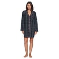 thumbnail image 1 of Ashford & Brooks Women's Woven Plaid Long Sleeve Button Down Sleep Shirt Nightshirt, 1 of 6