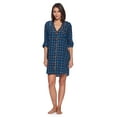 thumbnail image 1 of Ashford & Brooks Women's Woven Plaid Long Sleeve Button Down Sleep Shirt Nightshirt, 1 of 6