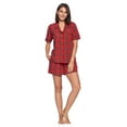 thumbnail image 1 of Ashford & Brooks Women's Woven Short Sleeve Pajama Shorts Set, Red/Black Stewart, L, 1 of 5