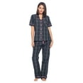 thumbnail image 1 of Ashford & Brooks Women's Woven Short Sleeve Shirt and Pajama Pants Set, Black/Grey/White, XXL, 1 of 6
