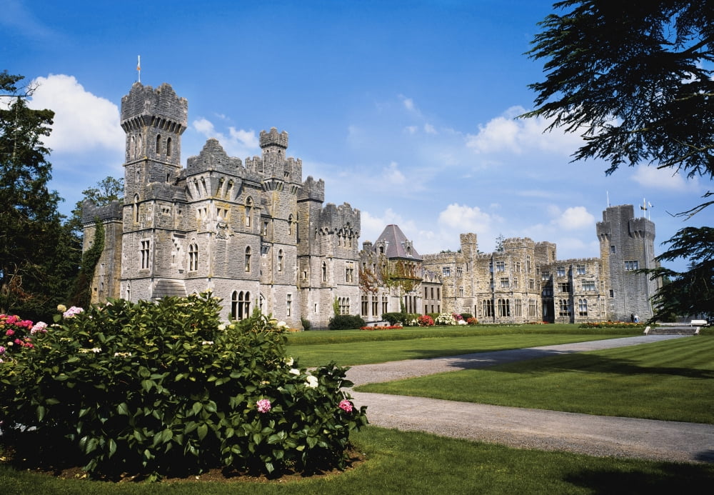 Ashford Castle County Mayo Ireland Exterior Of A 13Th Century Castle Canvas Art - The Irish Image Collection Design Pics (36 x 24)