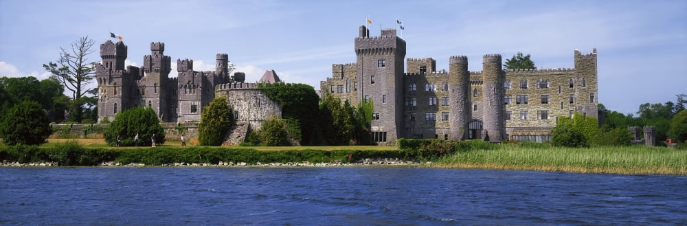 Ashford Castle Lough Corrib Co Galway Ireland Castle Near A Lake Canvas Art - The Irish Image Collection Design Pics (44 x 15)