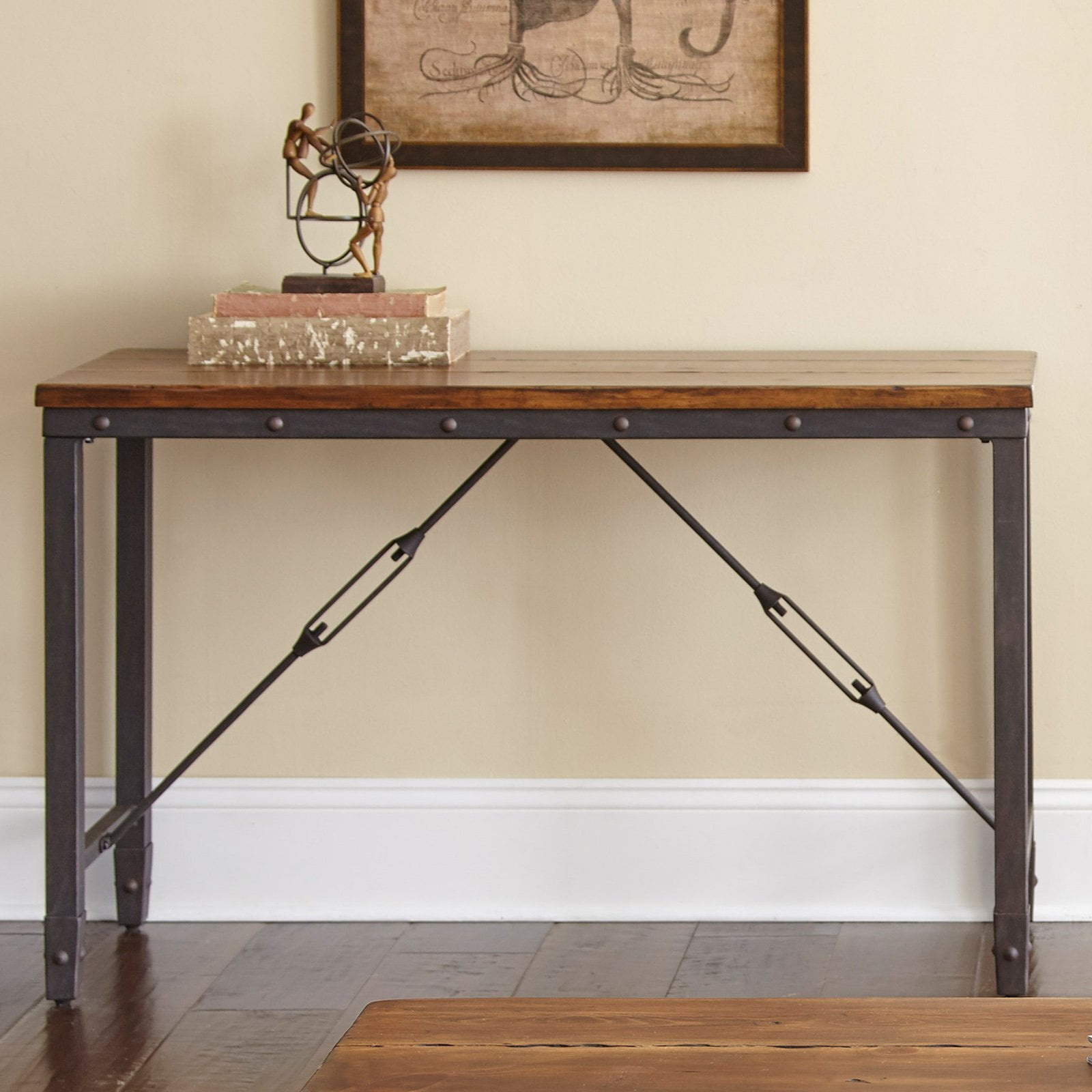 Ashford Industrial Gray-Brown Rectangular Console Table