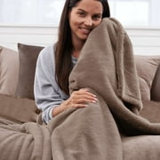 Ashford Home Ultra Fine Faux Fur Throw Blanket, 50 x 72 inches