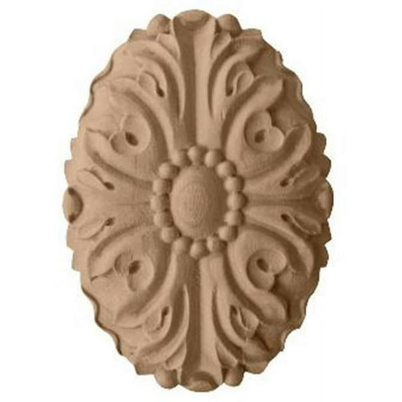 Ashford Oval Rosette - Rubberwood - 3in. x 4.25in. x .62in.