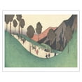 thumbnail image 1 of Ashida Station - from Sixty-nine Stations of Kiso Road - Vintage Japanese Ukiyo-e Woodblock Print by Hiroshige, Eisen c.1800s - Fine Art Matte Paper Print (Unframed) 16x20in, 1 of 4