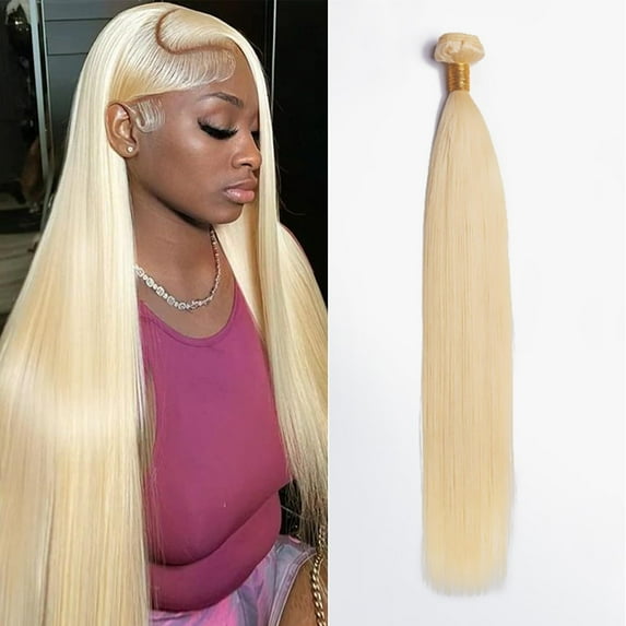 ASHINE 16" Straight 613 Blonde Human Hair Bundles 100% Virgin Vietnamese Hair Tangle-Free, No Shedding, Can Be Dyed & Styled