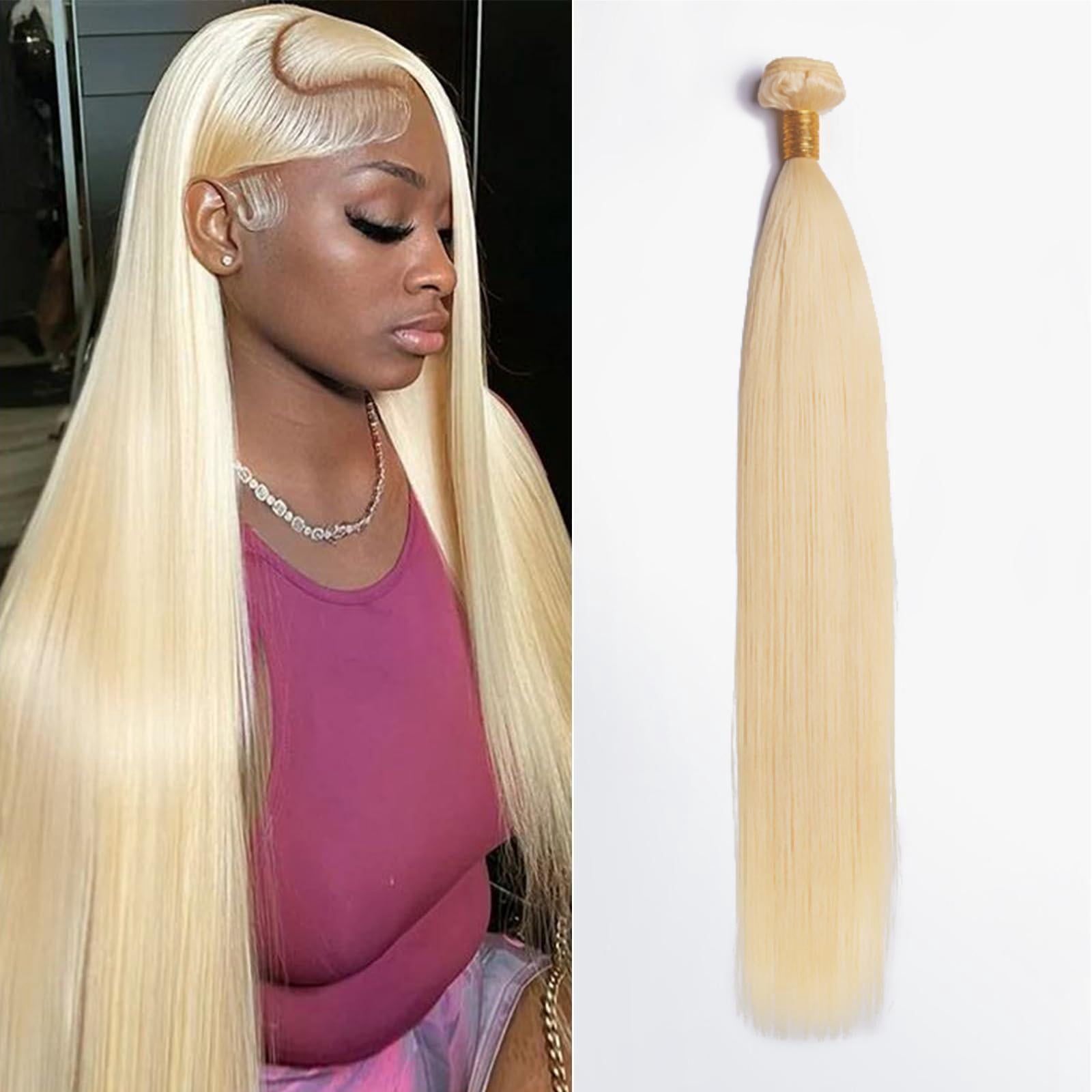 ASHINE 20" Straight 613 Blonde Human Hair Bundles 100% Virgin Vietnamese Hair Tangle-Free, No Shedding, Can Be Dyed & Styled