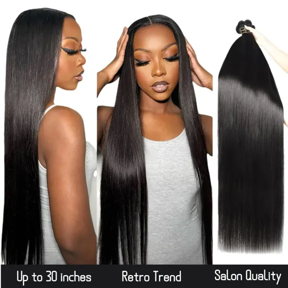 ASHINE 24 inches Luxury Salon Brazilian Virgin Bundles 110% Human Hair Straight Wigs Glossy Hairbundles