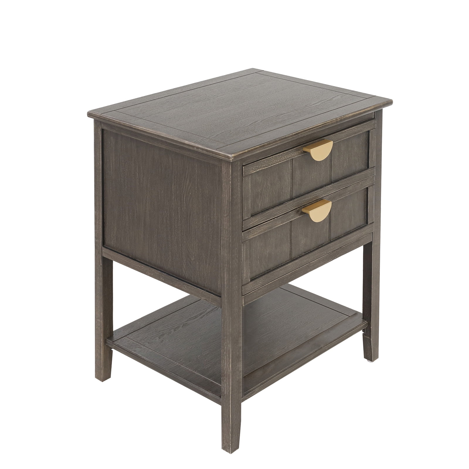 Ashion 2Drawer Side Table Modern Nightstand With 2 Drawers Freestanding End Table Multi