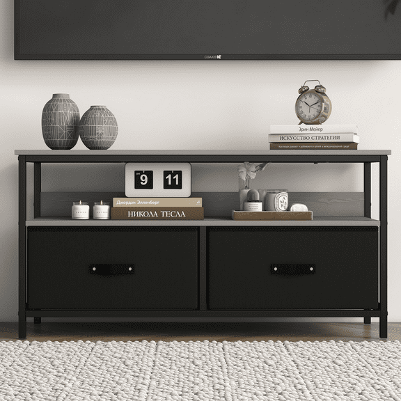 Ashion TV Stand for TVs up to 40", Dresser TV Stand with 2 Drawers and Shelves for Home