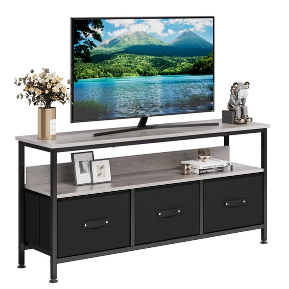 Ashion TV Stand for TVs up to 55", 47.3 inch Dresser TV Stand with 3 Storage Drawers and Shelves for Home