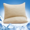 thumbnail image 1 of Aship Arc-Chill Cooling Pillow Cases, Q-Max >0.45 Jade-Infused Dual-Sided Summer Cooling Pillowcase, Smoother Skin & Frizz-Free Hair, Hidden Zipper, Machine Washable, Standard 20''x26'', 2 Pack Beige, 1 of 10