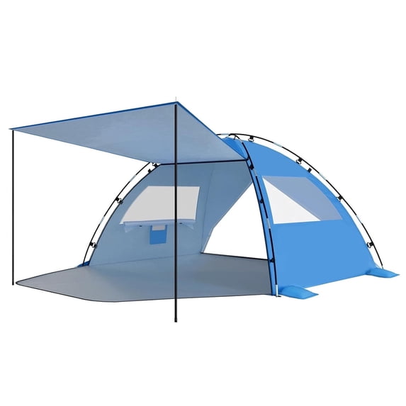 Aship Beach Tent, Spacious 4-5 Person Sun Shelter with Canopy, 360° Air Circulation UPF 50+ UV Protection Waterproof Portable Lightweight Tent for Beach Dark Blue