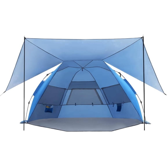 Aship Beach Tent for 5-6 Person, UPF 50+ Sun Shelter with 360° Ventilation & Large Canopy, Automated Setup Waterproof & Portable Tent for Beach Adventures