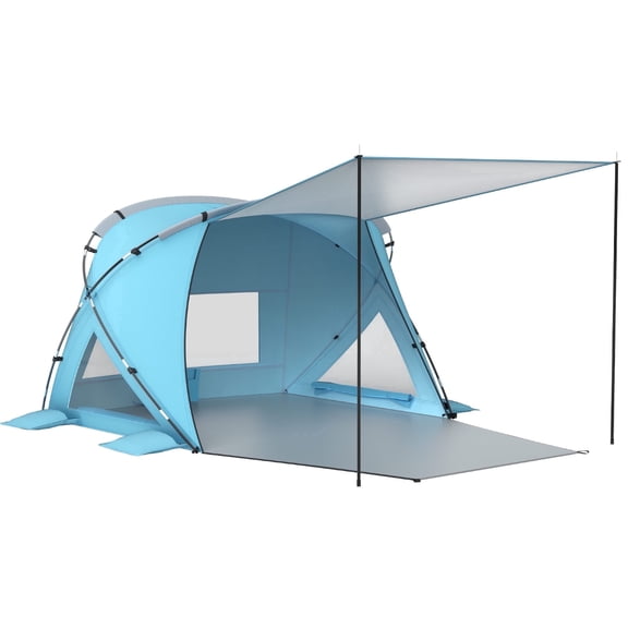Aship Beach Tent for 6-7 Person, UPF 50+ Sun Shelter with 360° Ventilation & Large Canopy, Easy Setup Waterproof & Portable Tent for Beach Adventures