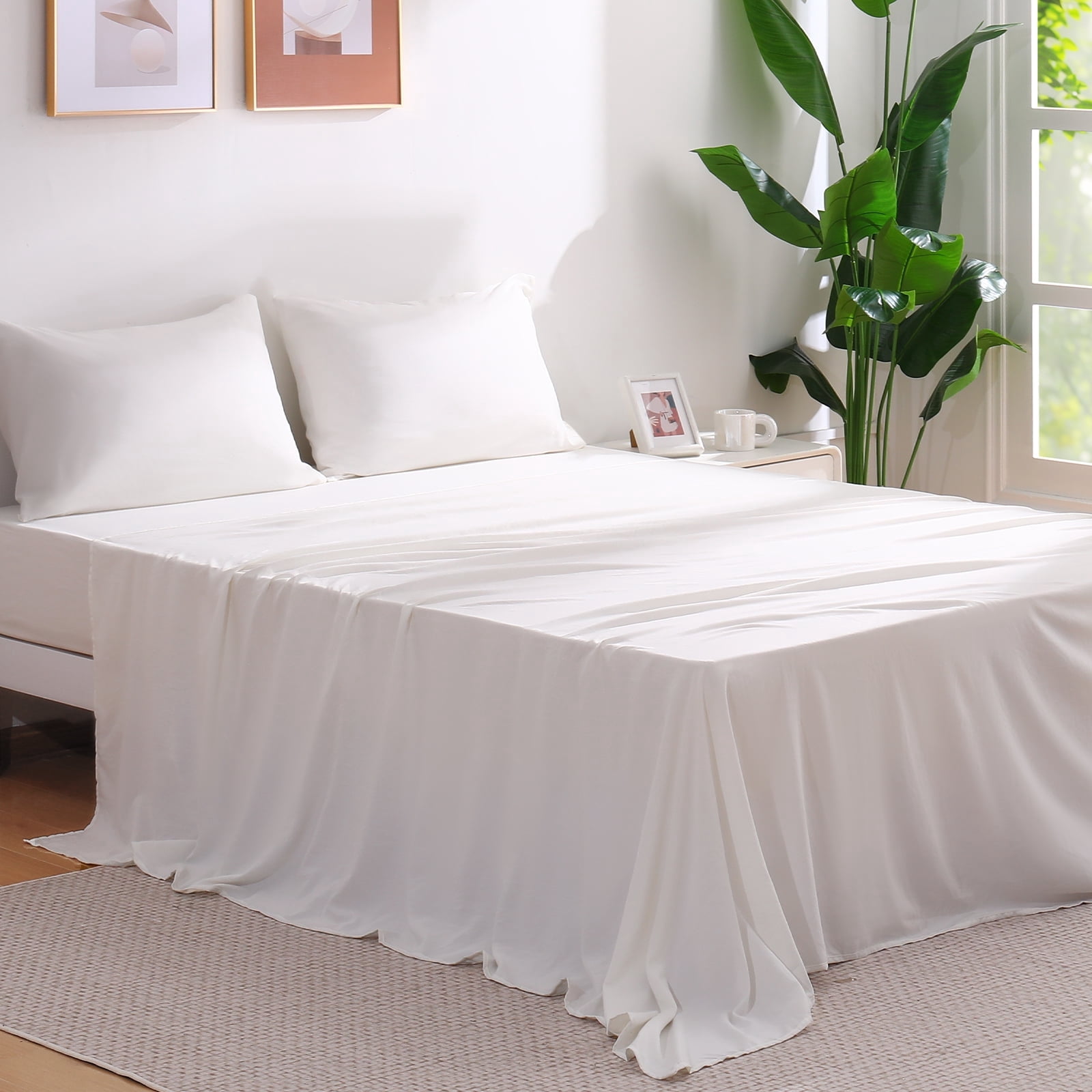 Aship Ultra-Soft Microfiber Bed Sheets Set, 4 Pieces King Sheet Set for ...