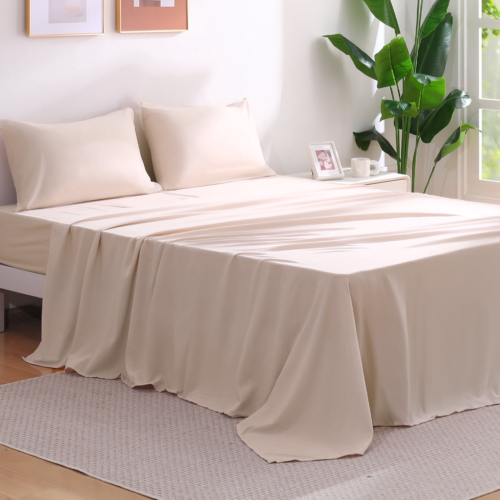 Aship Ultra-Soft Microfiber Bed Sheets Set, 4 Pieces King Sheet Set for ...