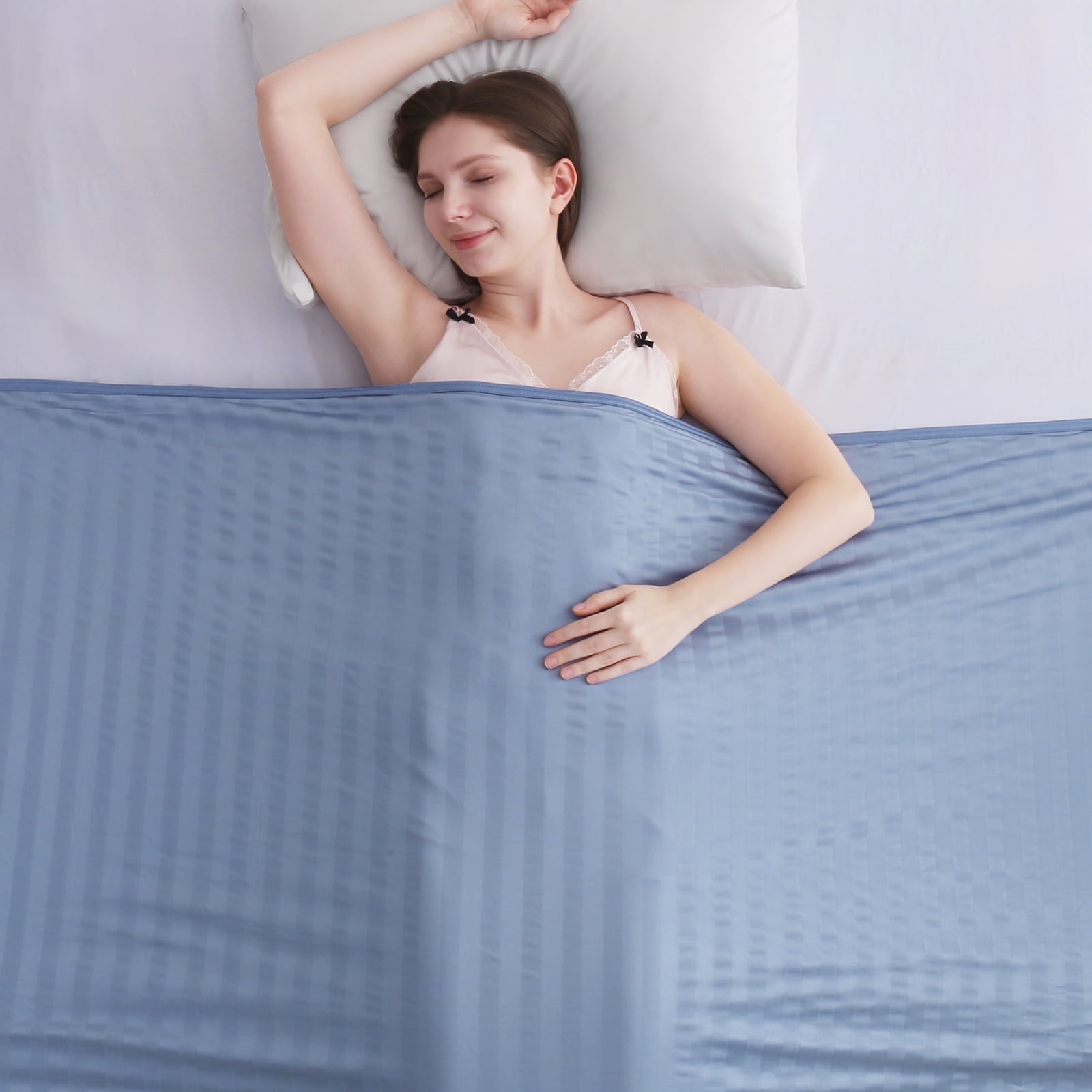 Aship Cooling Blanket Throw Size - Classic Stripe Cold Blanket for Hot ...