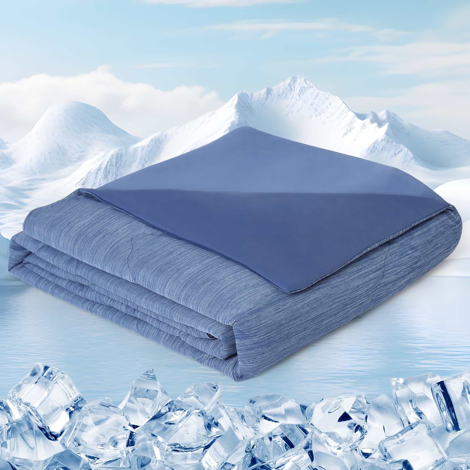 Aship Cooling Comforter King Size, Double Sided Summer Comforter for Hot Sleepers, Q-Max>0.45, Arc-Chill Fabric, Lightweight Breathable Cooling Quilt 91*108 in
