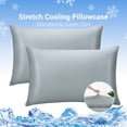 thumbnail image 1 of Aship Cooling Pillowcases 2 Pack, Q-max 0.55 Japanese Arc-Chill Fiber, Oeko-Tex Certified, Super Soft & Cooling for Hot Sleepers, Hidden Zipper, Machine Washable, Stretch for Standard, Gray, 1 of 9