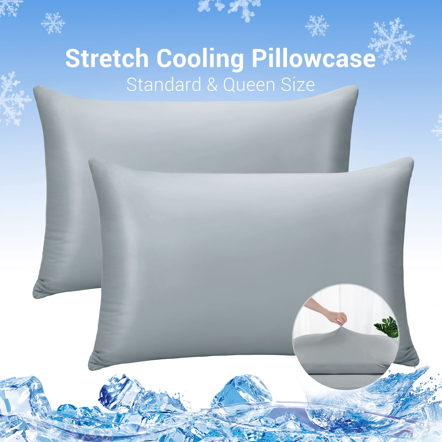 Aship Cooling Pillowcase, 2 Pack, Gray Japanese Arc-Chill Fiber ...