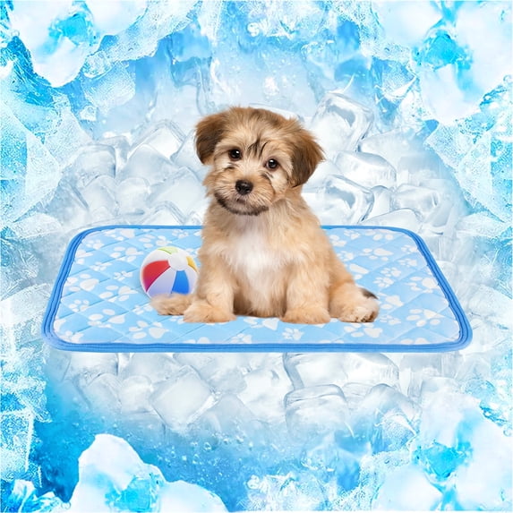 Aship Cat Cooling Mat, 18'' x 24'' Self-Cooling Mat for Small Pets, Arc-Chill Cooling Fiber & Endothermic Color Changing Pet Cooling Pad for Hot Summer, Washable Non-Toxic & Foldable Blue S