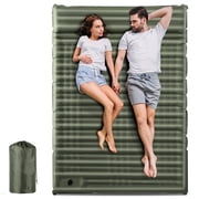 Aship Sleeping Pad for Camping 2 person, 4.7 Extra-Thick Camping Pad with Pillow Built-in Foot Pump Inflatable Sleeping Pad for Backpacking, Hiking, Traveling, Tent - Green