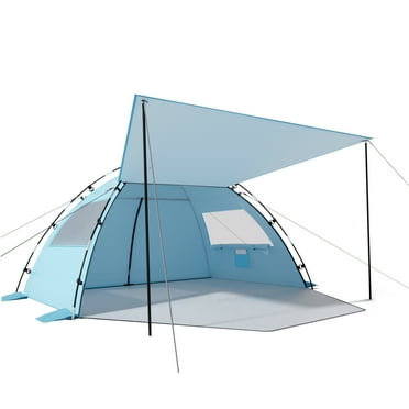 Aship Beach Tent for 4-5 Person, UPF 50+ Sun Shelter with 360° Ventilation & Large Canopy, Easy Setup Waterproof & Portable for Family Camping Hiking Beach Adventures