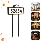Aship Solar LED House Number Address Sign,Waterproof Light Up, Cold/Warm/Daylight White,Wall Mounted or in Ground for Yard,House Numbers for Outside