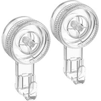 Aship Suction Hooks, Large Clear Suction Cup Hooks, Removable Waterproof Shower Hooks for Kitchen Bathroom, Reusable Suction Hangers for Towel Loofah Christmas Garland Decorations - 2 Pack