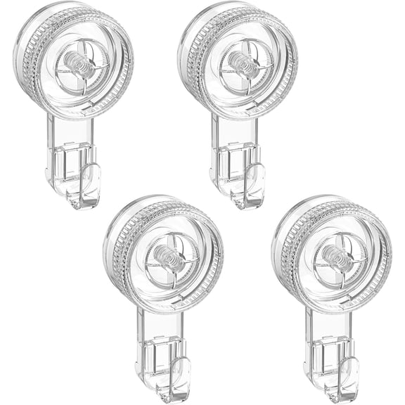 Aship Suction Cup Hooks, Large Clear Wreath Hanger, Removable Waterproof Shower Hooks for Kitchen Bathroom, Reusable Suction Hangers for Towel Loofah Christmas Garland Decorations - 4 Pack