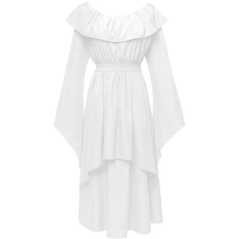 knee length dresses for ladies Natural and Blue Cotton Viking-Inspired Pirate Dress