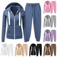 thumbnail image 1 of Ashirexll 2 Piece Sets for Women Plus Size Zip Up Hooded Sweatshirt Top with Jogger Pants Two Piece Tracksuit Set, 1 of 7