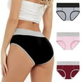 thumbnail image 1 of Ashirexll 3PC Period Underwear for Women Menstrual Leak Proof Menstrual Mid Waisted Panties Cotton Physiological Postpartum Underwear Wine A 4XL, 1 of 8