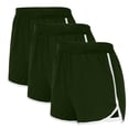 thumbnail image 1 of Ashirexll 3PCS Workout Shorts Women, Solid Color Shorts Casual Loose Comfy Elastic Waist Yoga Athletic Short Trendy Beach Shorts with Pockets Style A Army Green XL, 1 of 8