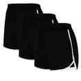 thumbnail image 1 of Ashirexll 3PCS Workout Shorts Women, Solid Color Shorts Casual Loose Comfy Elastic Waist Yoga Athletic Short Trendy Beach Shorts with Pockets Style A Black XXL, 1 of 8