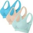 thumbnail image 1 of Ashirexll 3Pcs Sports Bras for Women Plus Size High Support Seamless Wirefree Ultra-Thin Yoga Bra with Removable Pads Multicolor J L, 1 of 5