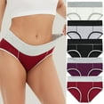 thumbnail image 1 of Ashirexll 5PC Womens Underwear Cotton Plus Size High Waist Full Coverage Briefs Soft Breathable Postpartum Panties Stretch Underpants Multicolor D 5XL, 1 of 7