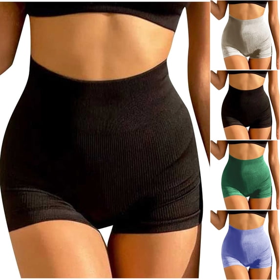 Ashirexll Athletic Shorts for Women, Yoga Shorts for Women, High Waist Seamless Thread Fashion Workout Running Fitness Shorts