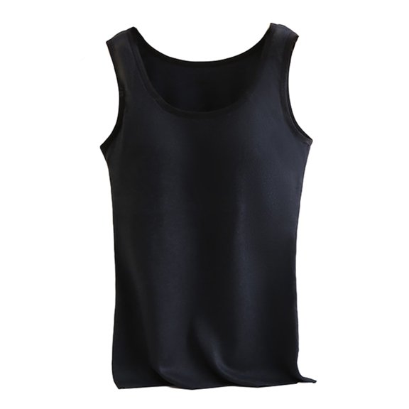 Ashirexll Base Layer Women Cold Weather Long Sleeve Inner Wear with Chest Pad Integrated Velvet Thickening Bottoming Underwear Black L