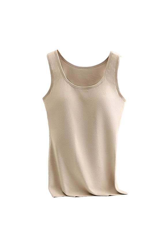 Base Layer Women Cold Weather Long Sleeve Inner Wear with Chest Pad Integrated Velvet Thickening Bottoming Underwear Coffee 3XL