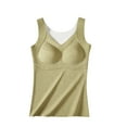 thumbnail image 1 of Ashirexll Base Layer Women Cold Weather Winter Self-Heating Warm and Seamless Fleece Bottoming Striped Cold-Proof Camisole Tops for Women Green E XL, 1 of 3