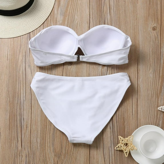Ashirexll Bathing Suit for Women Women Bikini Set Swimwear Push-up Padded Bra Swimsuit Beachwear WH L Womens Bathing Suits Womens Swimsuits Bikini Swimsuit White L
