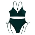 thumbnail image 1 of Ashirexll Bathing Suits for Women, Cheeky Bikini Sets for Women, Women's Solid Color Bandage Sexy Tight Bikini Swimsuit Army Green M, 1 of 5